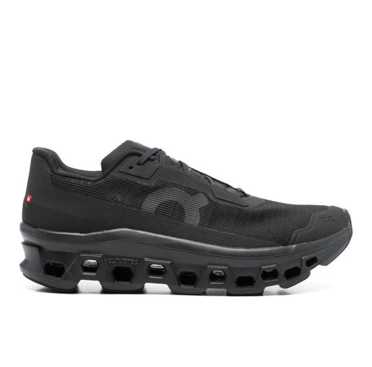 On Cloudmonster black - high-performance athletic footwear in Black with advanced cushioning
