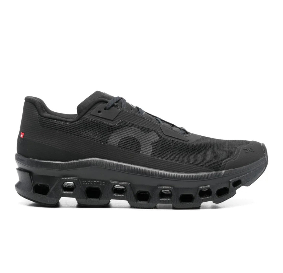 On Cloudmonster black - high-performance athletic footwear in Black with advanced cushioning