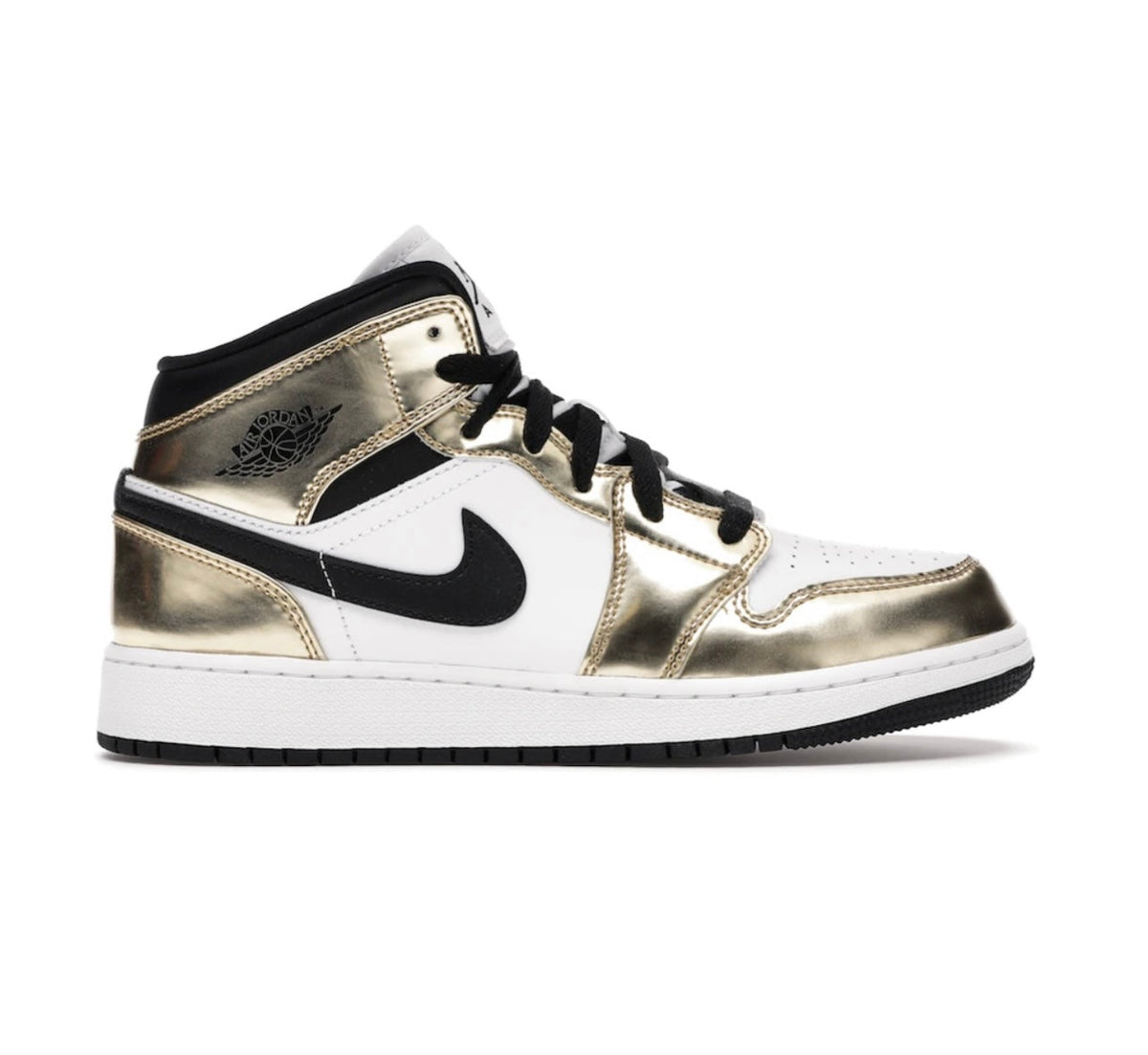 Air Jordan 1 Mid White Gold Black - high-performance athletic footwear in Black with advanced cushioning