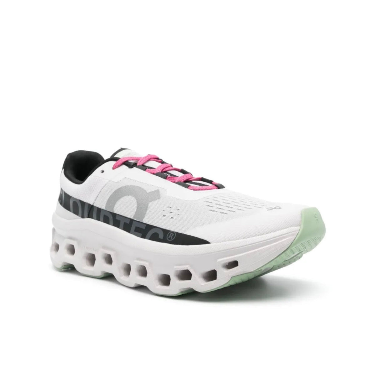 On Cloudmonster white colours - high-performance athletic footwear in White with advanced cushioning