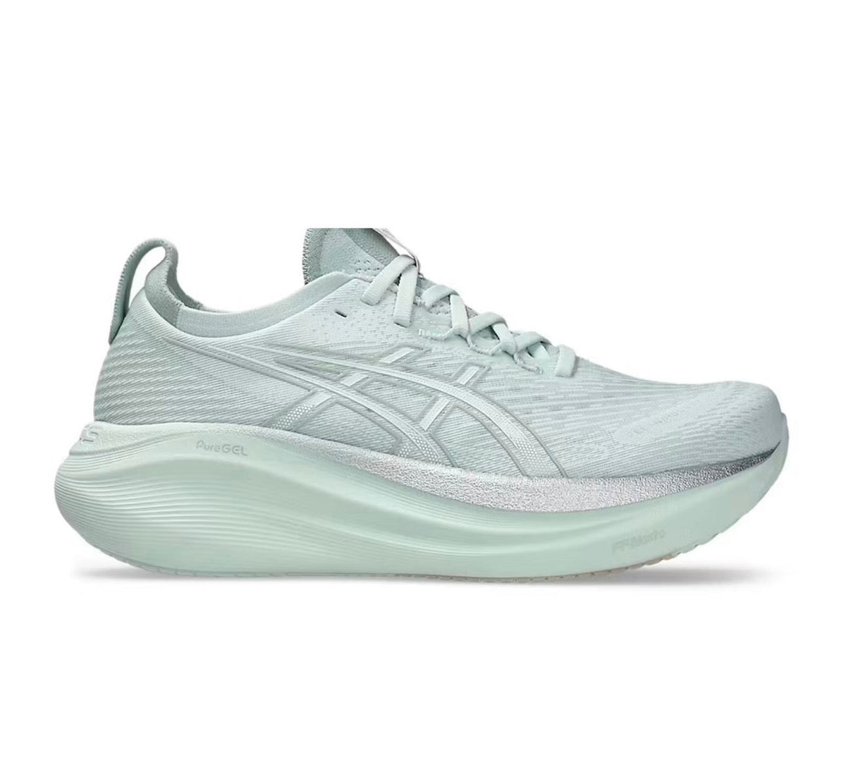 Asics Nimbus 27 Light Blue - high-performance athletic footwear in Blue with advanced cushioning