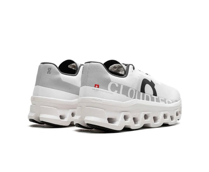 On Cloudmonster white grey - high-performance athletic footwear in White with advanced cushioning