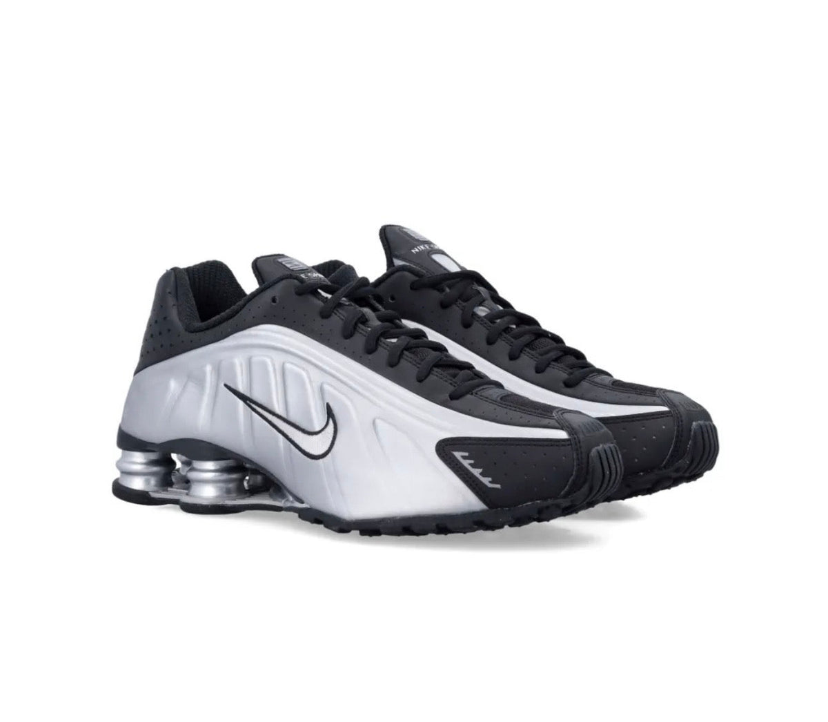 Nike Shox R4 Silver Black high-performance athletic footwear Black
