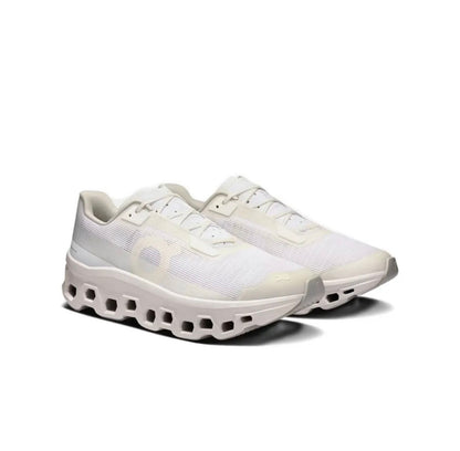 On Cloudmonster cream - high-performance athletic footwear with advanced cushioning