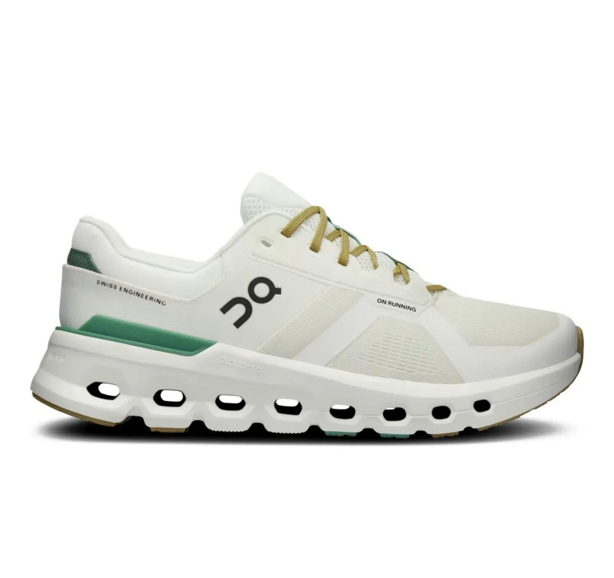 On Cloudrunner 2 white Green gold - high-performance athletic footwear in White with advanced cushioning