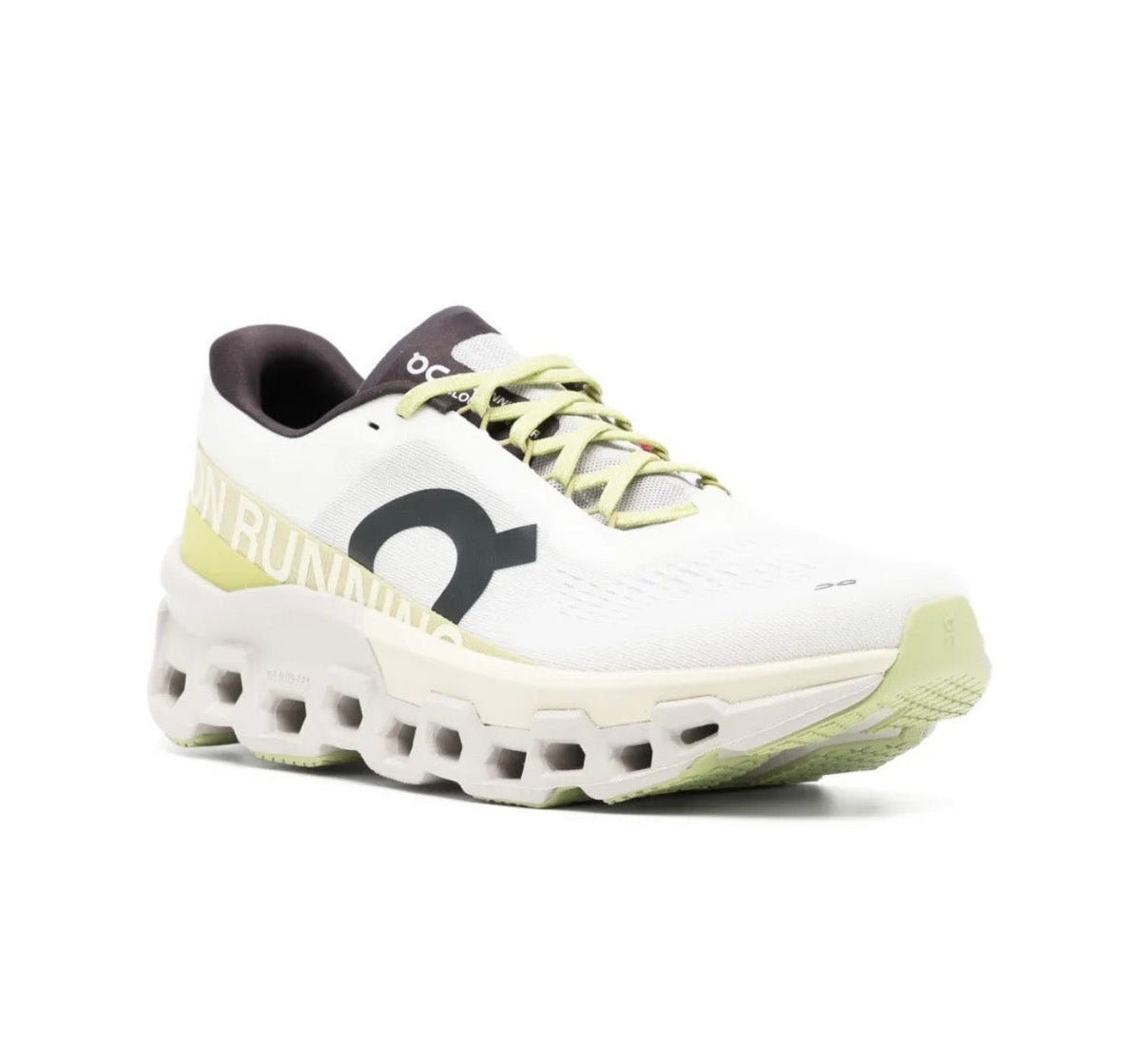 On Cloudmonster white yellow - high-performance athletic footwear in White with advanced cushioning