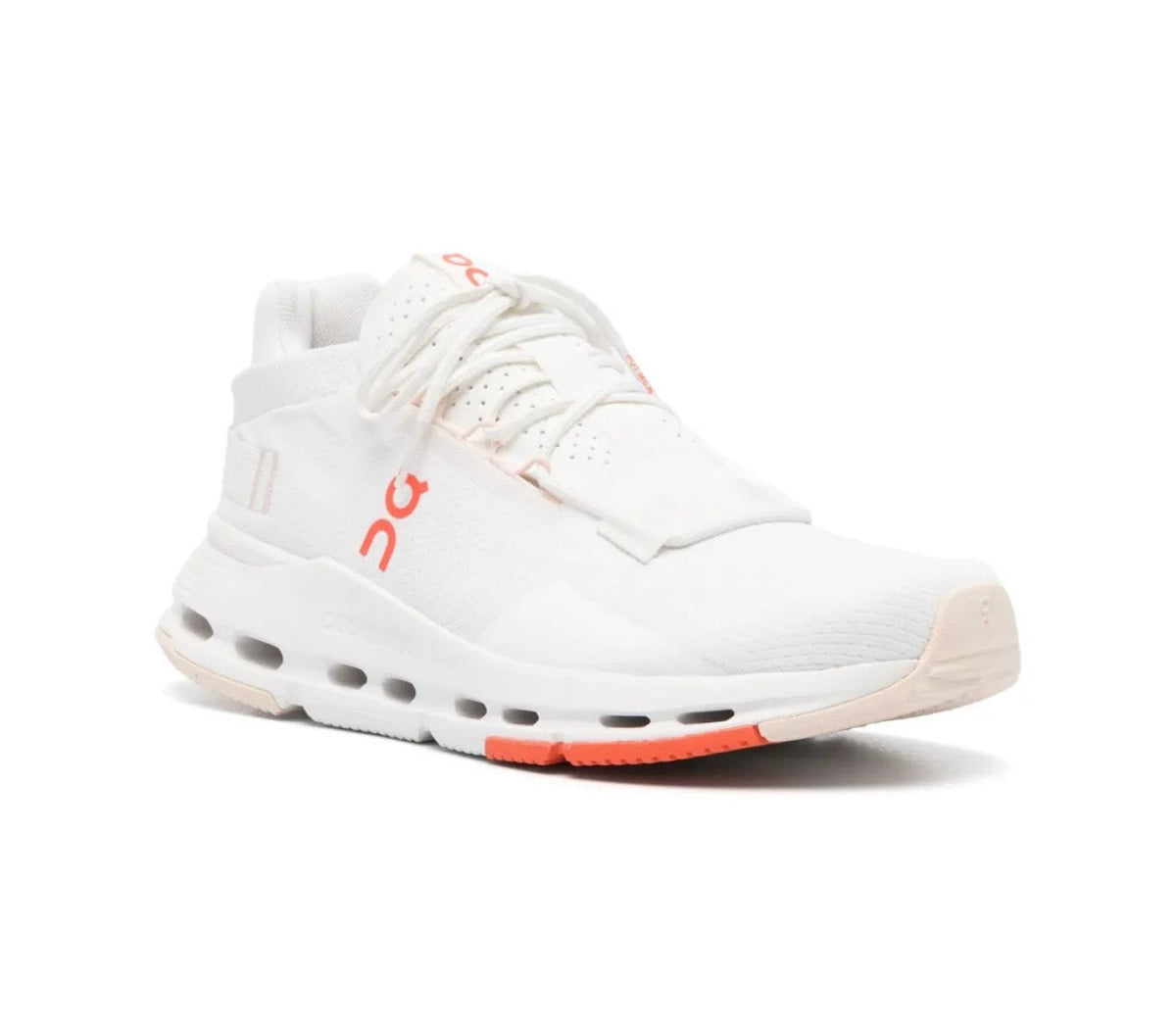 On Cloudnova White Red - high-performance athletic footwear in White with advanced cushioning