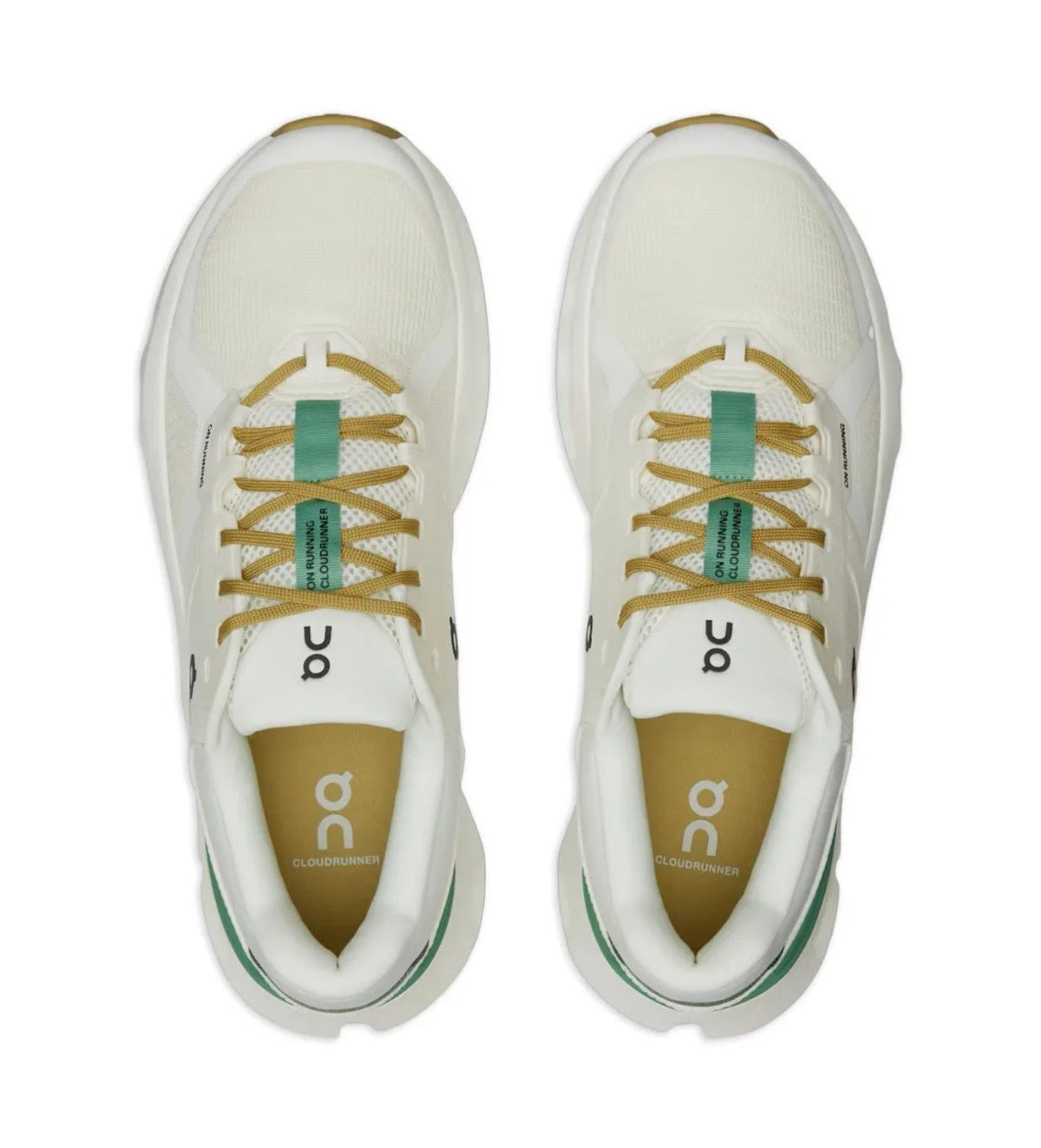 On Cloudrunner 2 white Green gold - high-performance athletic footwear in White with advanced cushioning
