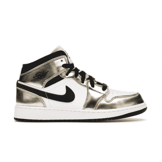 Air Jordan 1 Mid Metallic Gold Black - high-performance athletic footwear in Black with advanced cushioning